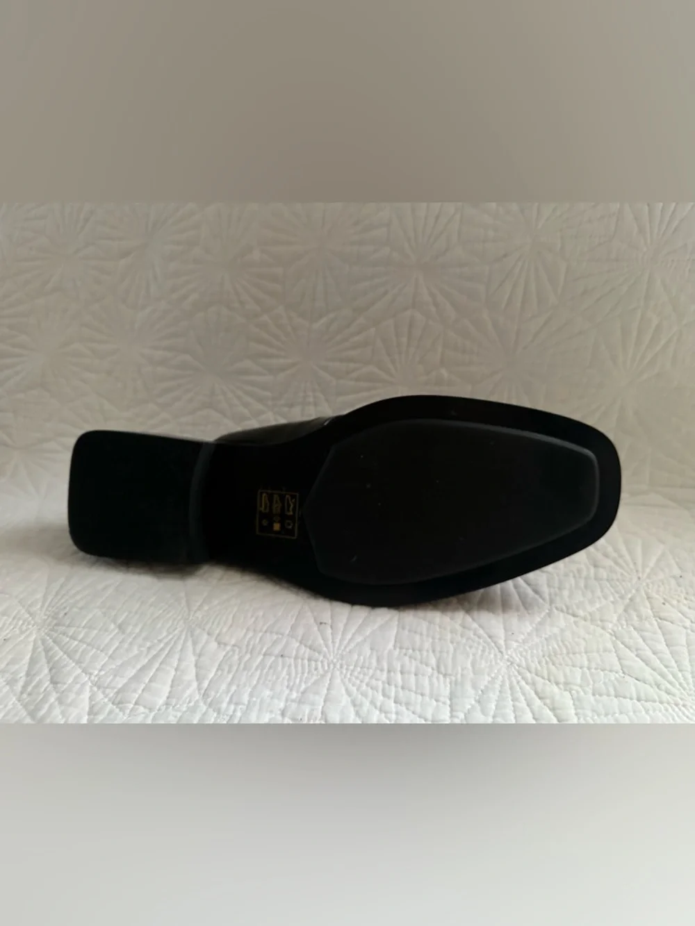 ALDO Black Patent Leather Slip-On Loafers with Gold Hardware